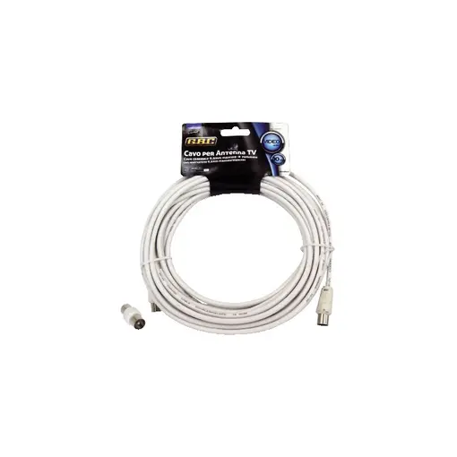 antenski kabel + 9.5mm m/m adapter, bijeli, 5.0m
