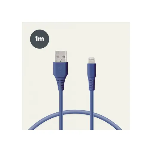 kabel za prijenos podataka, Soft, USB-A na lightning, 1.0m, plavi
