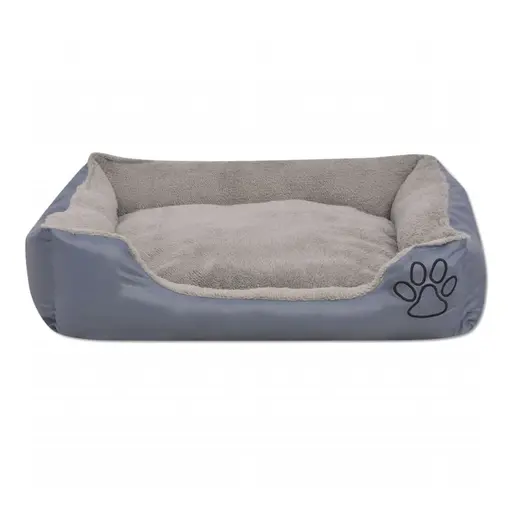 Krevet za pse s podstavljenim jastukom, sivi