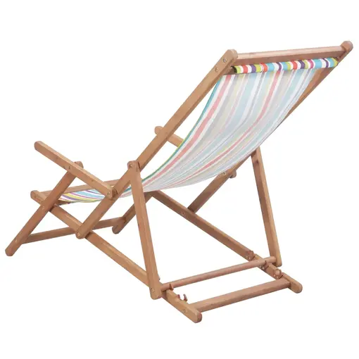 sklopiva ležaljka za plažu od tkanine s drvenim okvirom