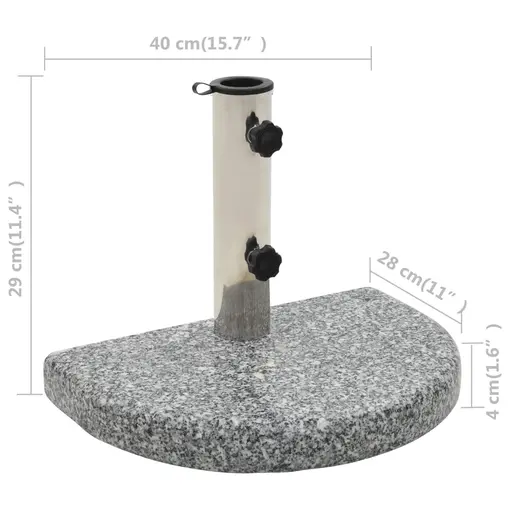 stalak za suncobran od granita 10 kg zaobljeni, sivi