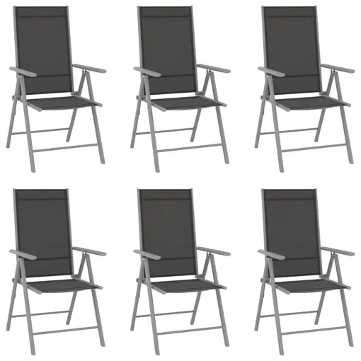 sklopive vrtne stolice 6 kom od tekstilena, crne