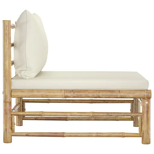 vrtna srednja sofa od bambusa s jastucima