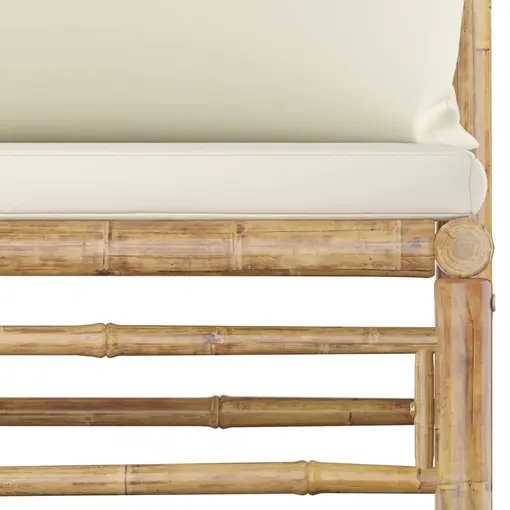 vrtna srednja sofa od bambusa s jastucima