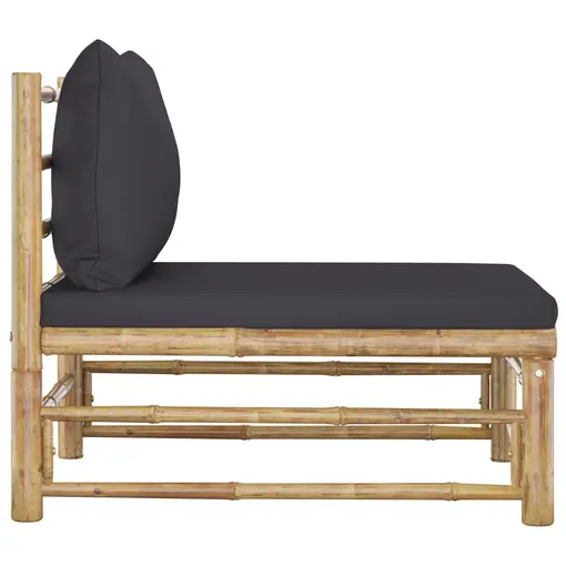 srednja vrtna sofa od bambusa s jastucima