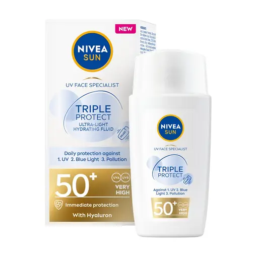 TRIPLE PROTECT ultralagani fluid za zaštitu kože lica od sunca SPF 50+, 40 ml