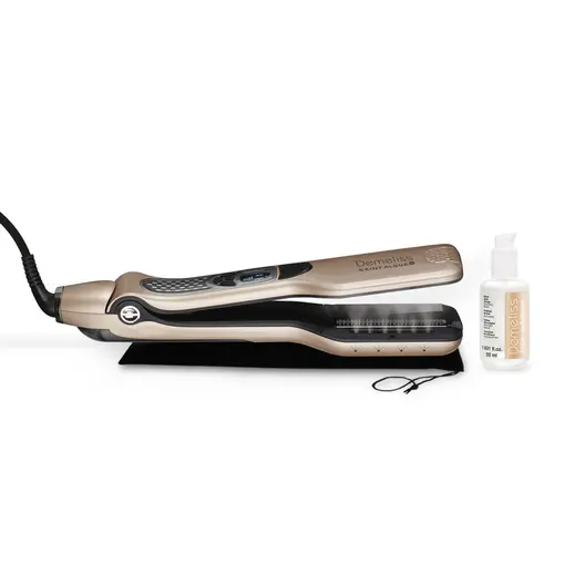 TITANIUM ÉLIXIR RITUAL uređaj za ravnanje kose na paru + serum za sjaj kose 50ml