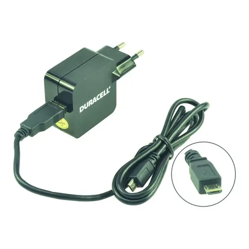 Punjač – Uni 1xUSB +MicroUSB cable- 2.4A - Black