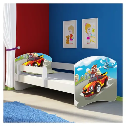 Racing car drveni dječji krevet s bočnom stranicom