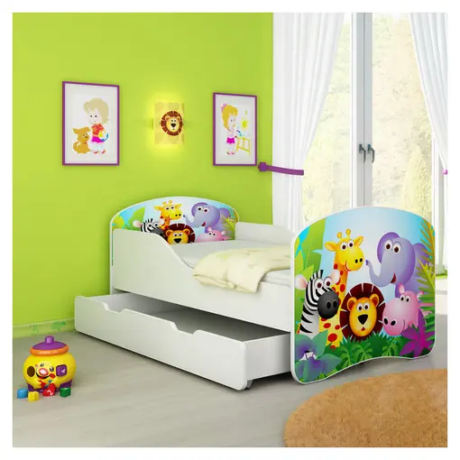Zoo drveni dječji krevet sa dodatnom ladicom za izvlačenje