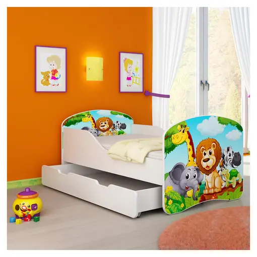 Animals drveni dječji krevet sa dodatnom ladicom za izvlačenje
