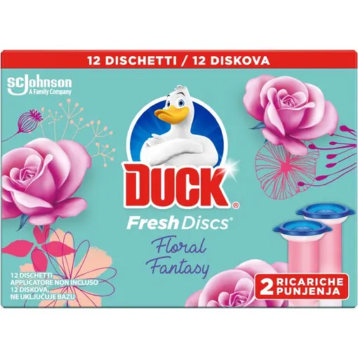 Fresh Discs gel za čišćenje i osvježavanje WC školjke, duplo punjenje - Floral Fantasy, 72 ml