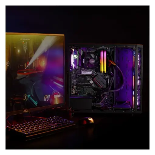 Hades RGB DDR4 3600 overclocked Memory with heatsink and RGB lighting. Dual pack