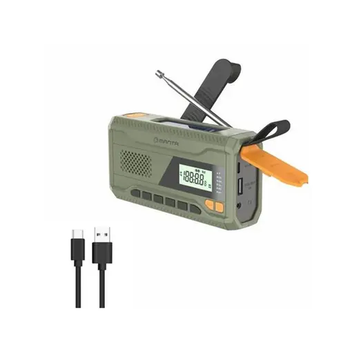 radio FM, AM, 3W, solarno+ručica+baterija+USB-C napajanje DYNAMO RDI401G