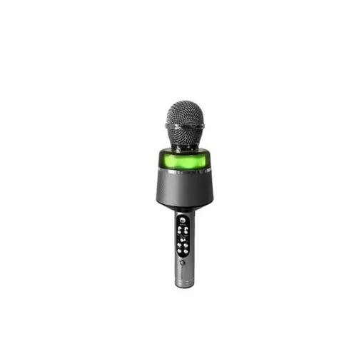mikrofon karaoke STAR MIC, BT, RGB svjetlosni efekti, baterija, srebrni