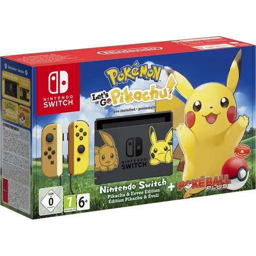 Switch Console - Yellow Joy-Con Pokemon Let's Go Pikachu Bundle