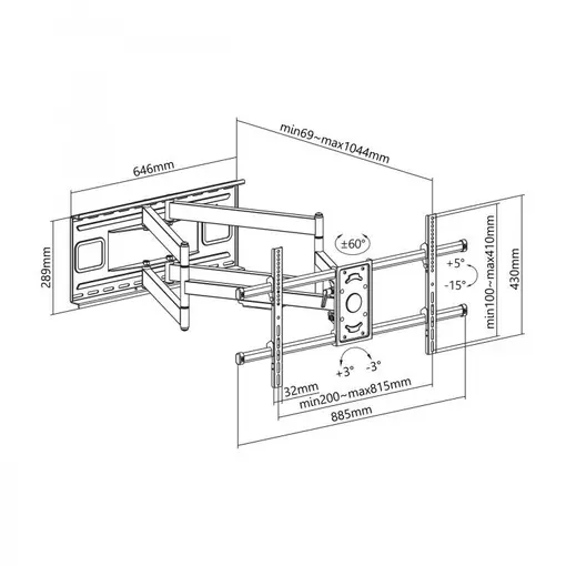 stalak PLB-4986 (43-90“/80kg/800x400)