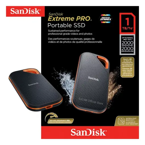 Prijenosni SSD Extreme PRO 1TB - Brzine čitanja/pisanja do 2000MB/s, USB 3.2 Gen 2x2,