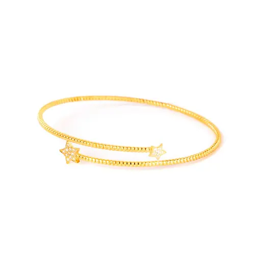Srebrna narukvica STAR - Yellow Gold pozlata