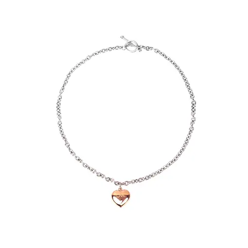 srebrna ogrlica TIMELESS - Rodinirano i Rose Gold pozlata