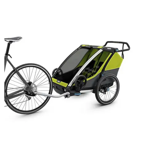 Chariot Cab 2 zeleno/siva dječja kolica za dvoje djece