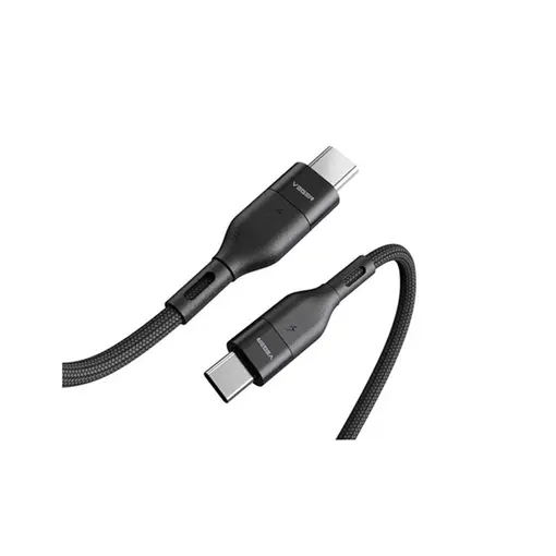 CC01 pleteni kabel USB-C na USB-C, 60W, 1,2 m, crni