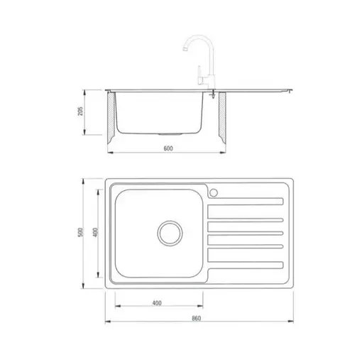 kuhinjski sudoper VIRGO - ZPV 0113 (INOX)
