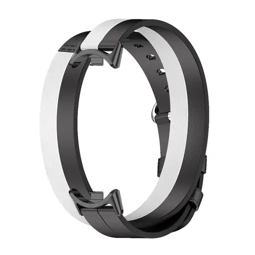 Smart Band 8 Double Wrap Strap - Black and white