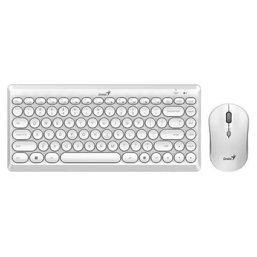 Luxemate Q8000, bež. tipkovnica+miš, bijela