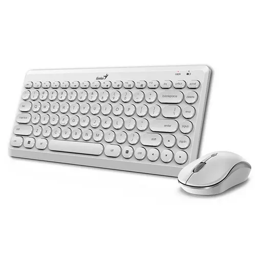 Luxemate Q8000, bež. tipkovnica+miš, bijela