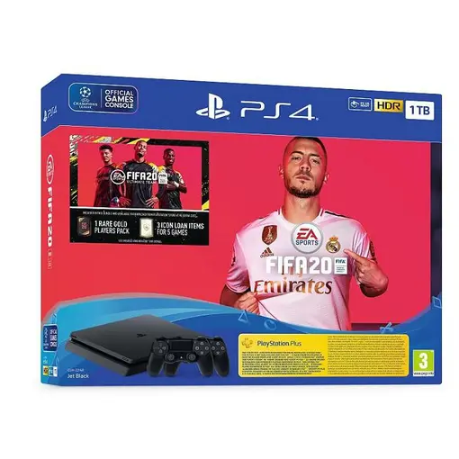 PlayStation 4 1TB F chassis + FIFA 20 + Dualshock WiFi Controller + FUT 20 VCH + PS Plus 14 Days