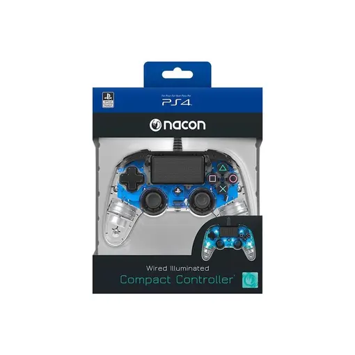 Bigben PS4 Nacon Compact Light Wired Controller prozirno-plavi