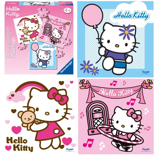 dječje puzzle Hello Kitty 3 u kutiji