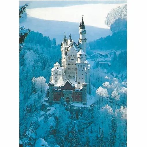 puzzle Dvorac Neuschwanstein zima 1500 dijelova