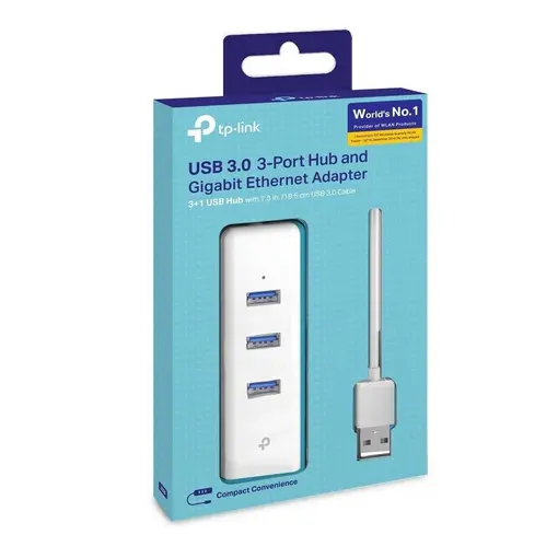 USB 3.0 Gbit Ethernet adapter & 3x USB hub