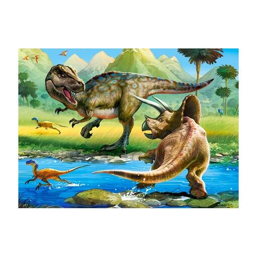 puzzle 70 kom - tyrannosaurus protiv triceatopsa