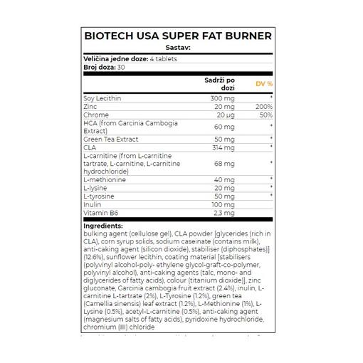 dodatak prehrani Super Fat Burner - 120 tableta
