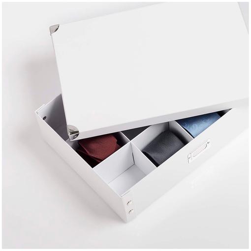 kutija za odlaganje kravata i remena, karton - bijela
