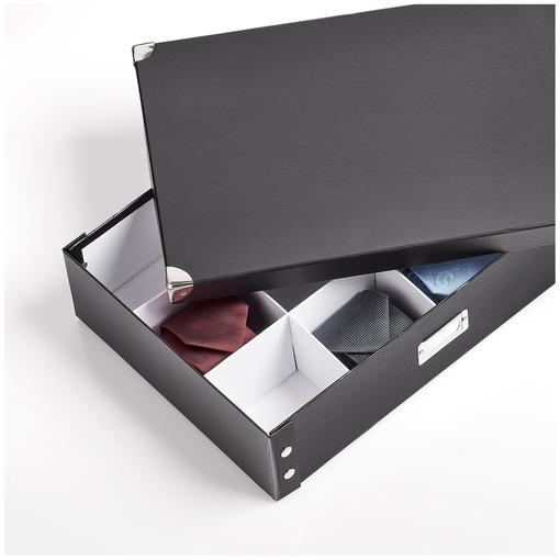 kutija za odlaganje kravata i remena, karton - crna
