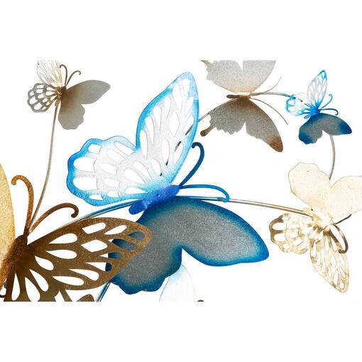 zidni pano leptiri zlatni/svijetlo plavi 132x3.5x95.5 cm