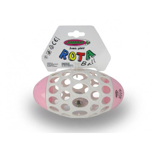 didaktička igračka za razvoj motorike, ragbi lopta s otvorima, roza
