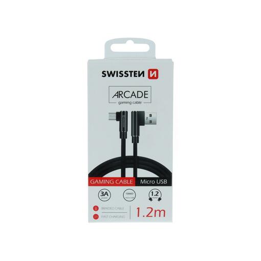 kabel Arcade USB/microUSB, 3A, 1.2m, L-konektor